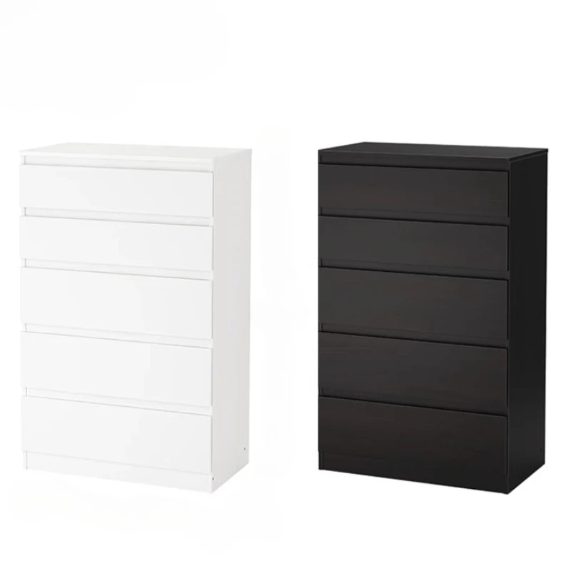 Lemari Laci Sederhana Modern Putih dan Hitam Loker Penyimpanan Kamar Tidur Loker Penyimpanan Rumah Kamar Tidur Furnitur Lemari Kabinet