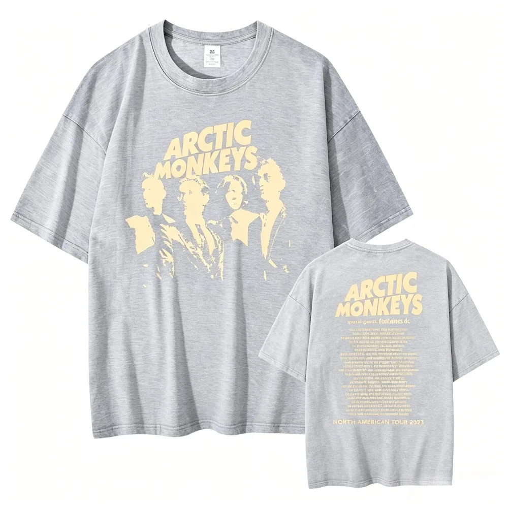 Camiseta con el programa de la gira norteamericana de ARCTIC MONKEYS 2023, camiseta de manga corta a la moda de verano para hombre, camiseta informal de algodón, camiseta para hombre y mujer