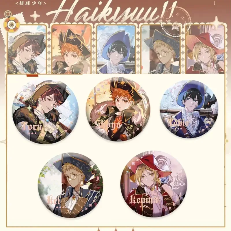 Anime Haikyuu!! Shoyo Hinata Tobio Kageyama Oikawa Tooru Cosplay Bright Film Tinplate Badge Nautical Series  Ambitus Gift