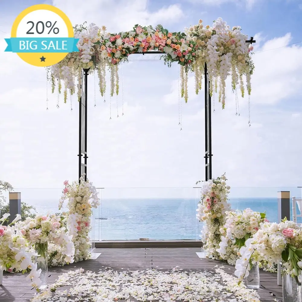 

6.8-Foot Metal Garden Trellis for Climbing Plants, Roses, Vines, Outdoor Pergola, Garden Arch, and Wedding Decor