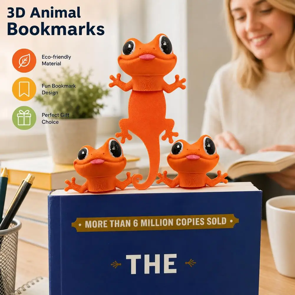 3D Printed Bookmark Cute Animal Book Mark Quirky Funny Reading Bookmarks Student Stationery School Supplies