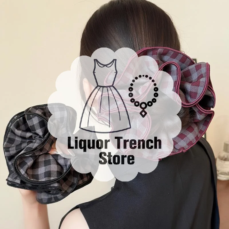 Grandi elastici Fasce per capelli scozzesi vintage Eleganti elastici per coda di cavallo Accessori per capelli da donna