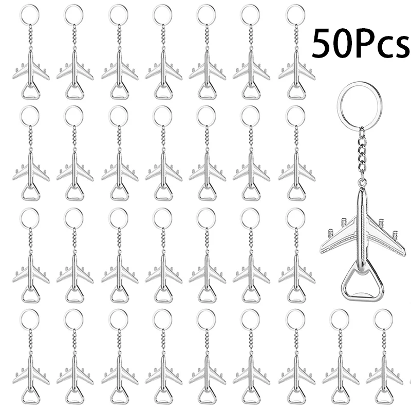 

50Pcs Aircraft Beer Bottle Opener Retro Keychain Kichen Accessories Tool Key Bottle Opener for Wedding Party Supplies or Gift