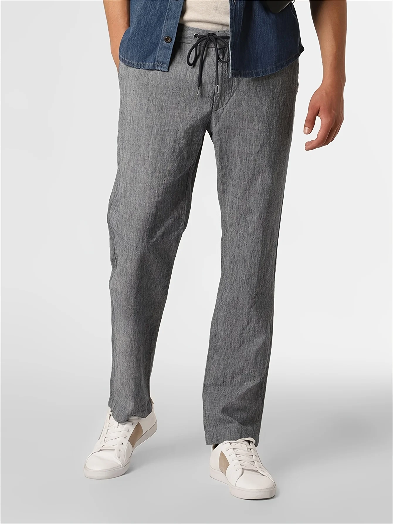 Salopette de mollet respirante pour homme, pantalon en coton décontracté, streetwear Y2K, multi-poches, confortable, nouveau, 2024