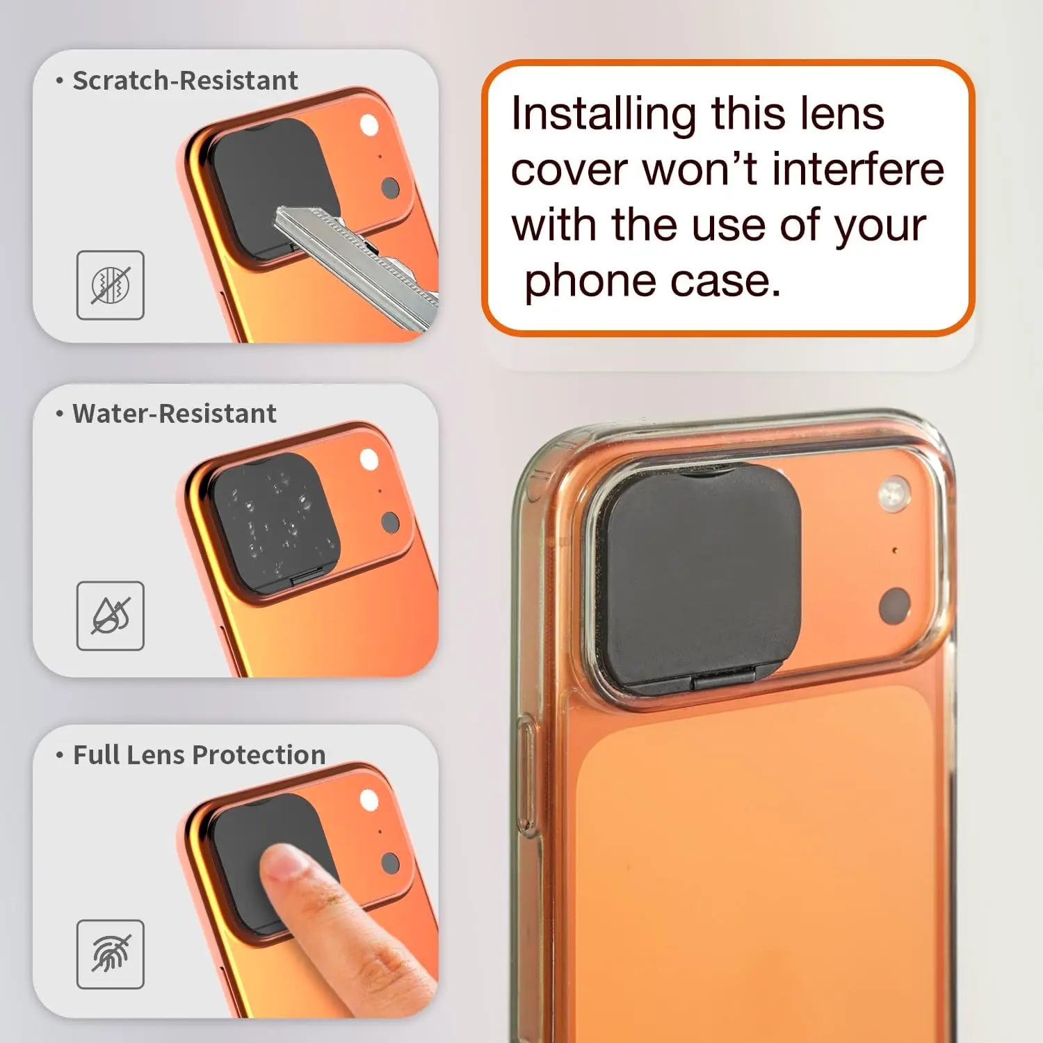Phone Camera Lens Cover Privacy & Security Protector with Strong Adhesive for IPhone 17 Pro 17 ProMax Back Camera Protective Cap view 4
