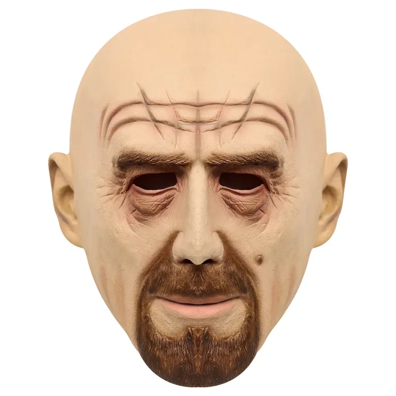 Adults 3D Simulation Latex Halloween Handsome Man Spoof Funny Mask Scary Headgear Full Face Upper Body Party Prop Mr. white