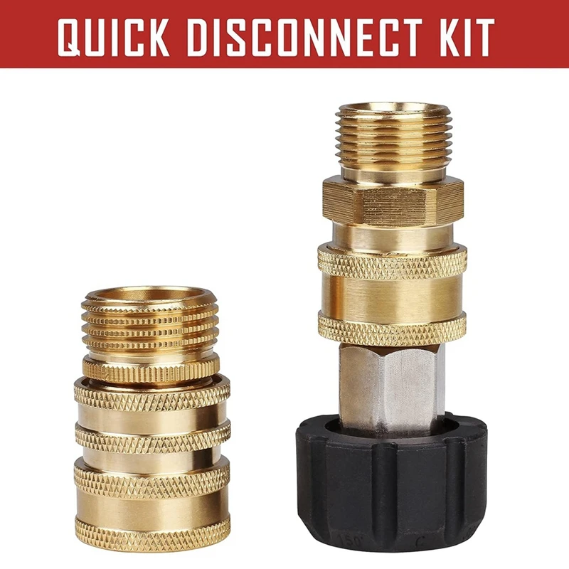 Hot Pressure Washer Adapter,Quick Disconnect Kit,M22 Swivel To 3/8In Quickconnect, 3/4In To Quick Release,M22 To M22 Convert