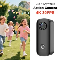 SJCAM Mini cámara de bolsillo 4K con estuche impermeable C100 Plus EIS Cámara de acción magnética usable para casco motocicletas ciclismo Vlog