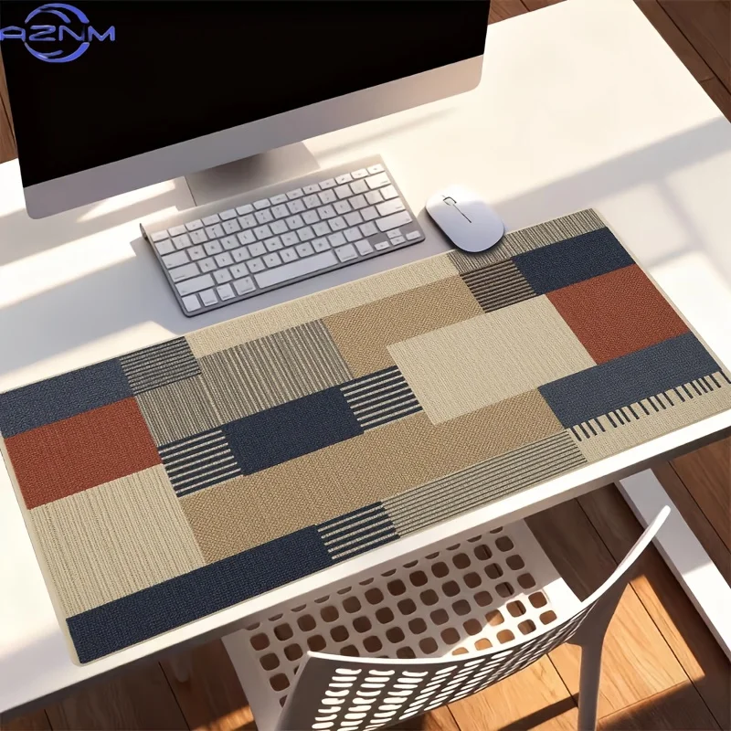 1pc Extra-large, Non-slip, Durable Desk Mat, Mouse Pad, Featuring Abstract Geometric Rug, Rubber Base,for Office, Computer Decor