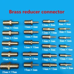 Gas Copper Barbed Coupler Connector Adapter Brass Straight Hose Pipe Fitting Equal Barb Reducing Joint 3 4 5 6 7 8 10 12 14 16mm