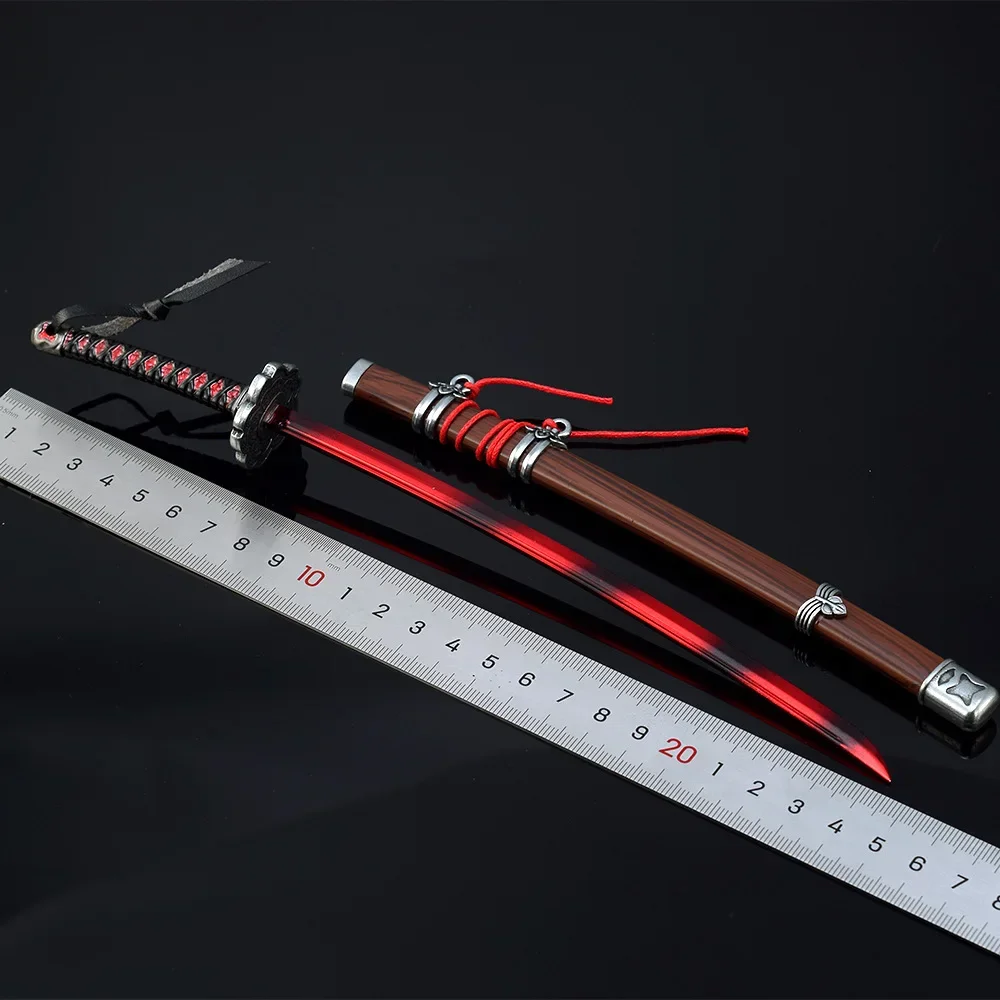 26cm Mortal Blade Tear Worship Japanese Game Peripheral Metal Samurai Sword Uncut Blade Weapon Model Ornament Crafts Gifts Toys