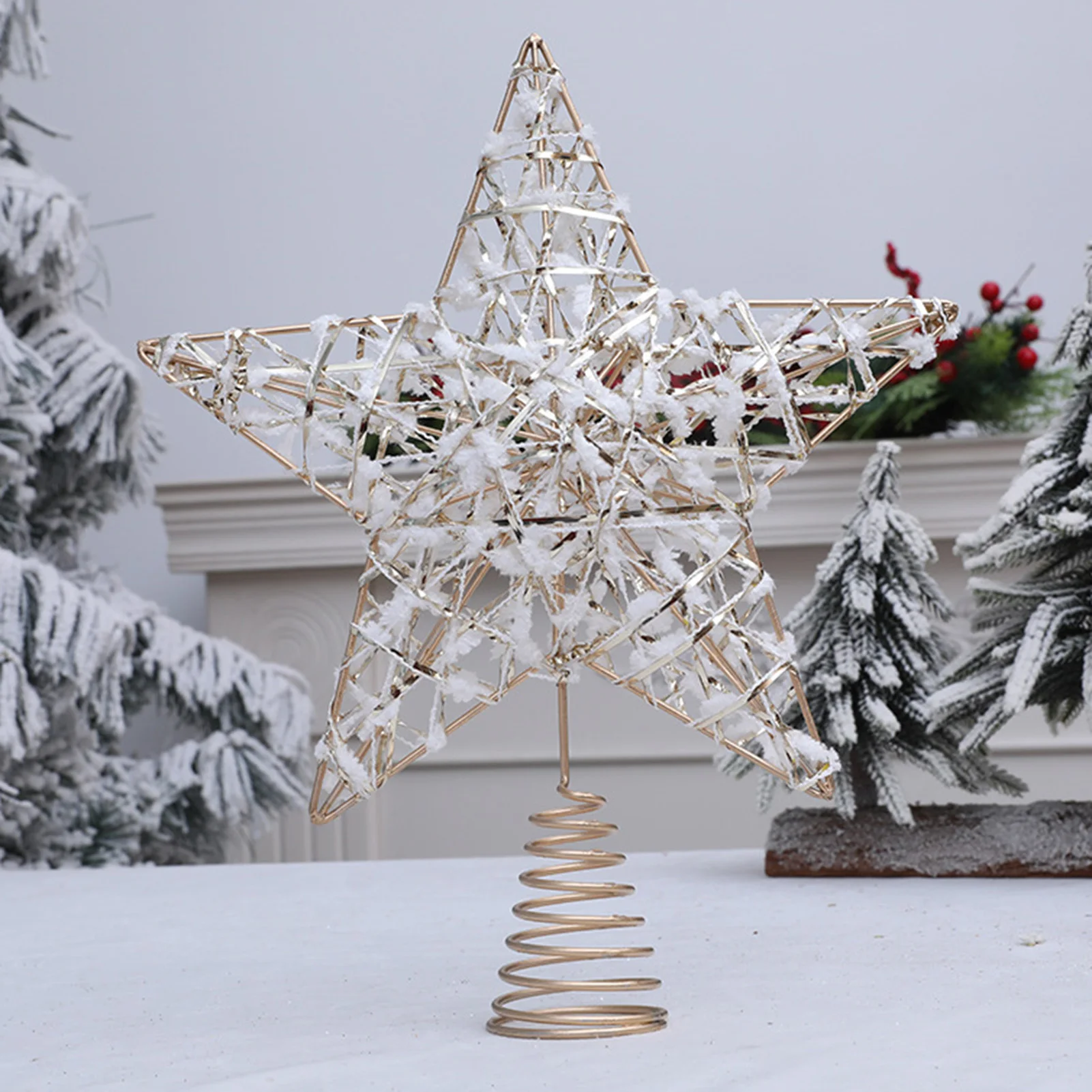

Christmas Tree Topper Star Iron Pentagram Decorative Ornament For Christmas Thanksgiving Day Party Navidad New Year Decor Props