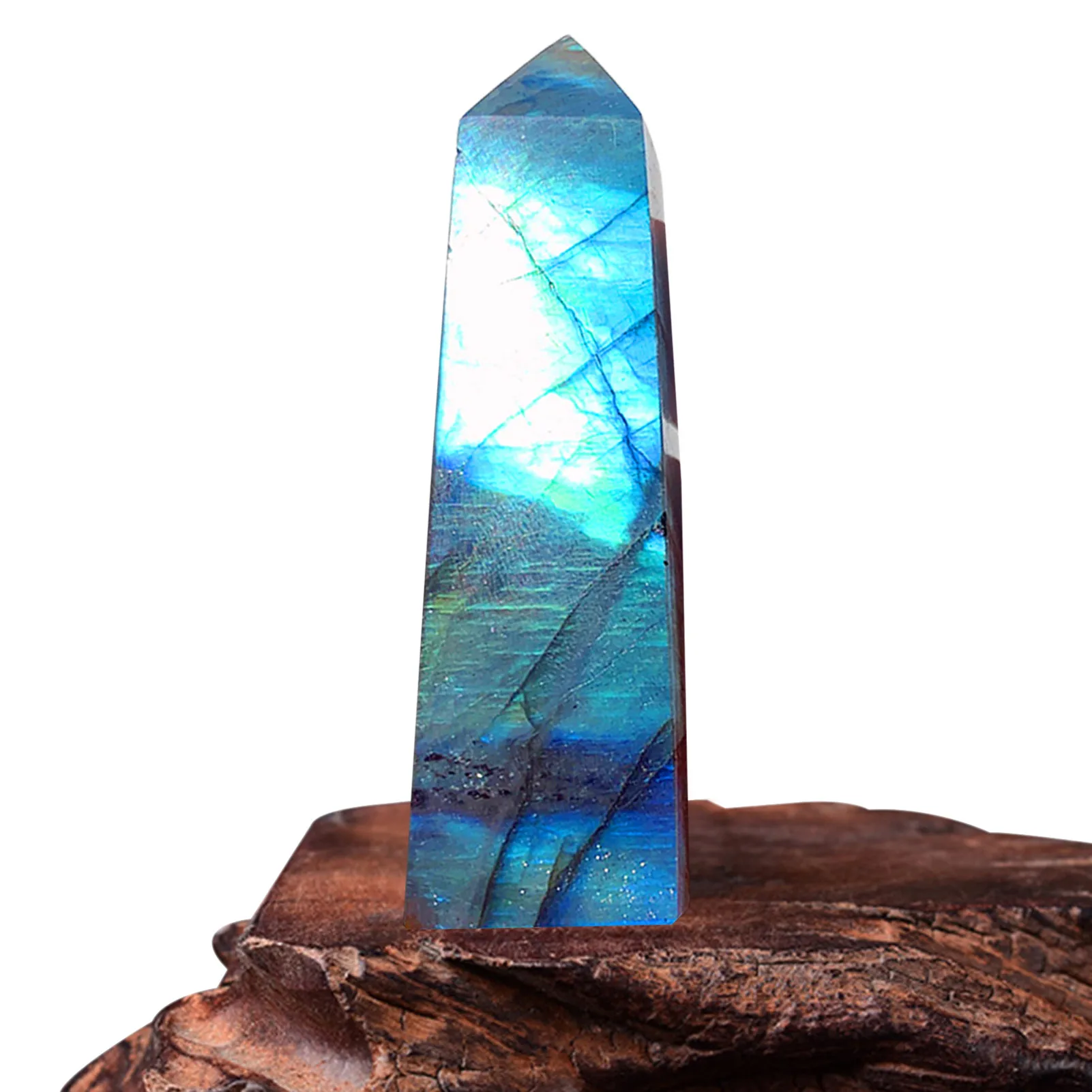 Labradorite Crystal Stone Natural Irregular Polished Crystal Gemstone Blue Moonstone Healing Stones for Meditation