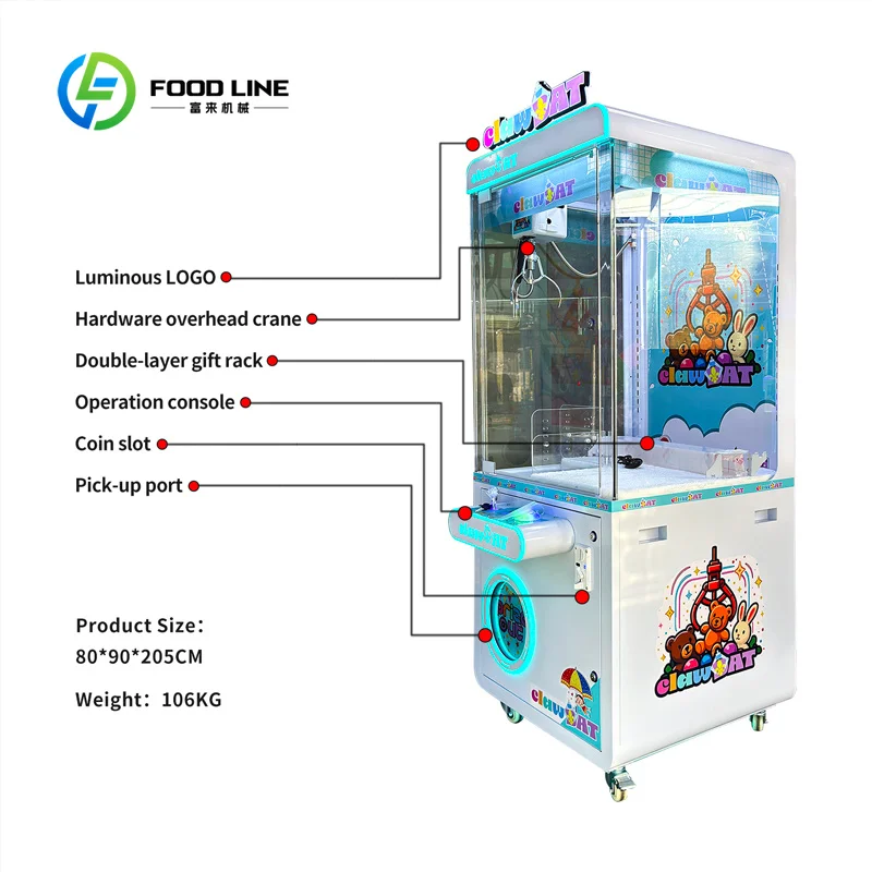 10pc customized bill‑operated crane machine toy grabber factory configurable metal cabinet for commercial game zone Africa
