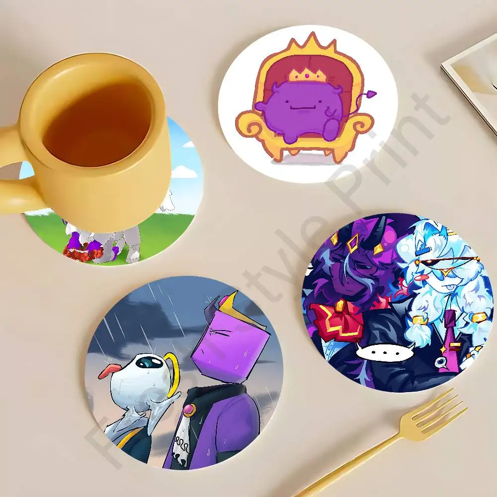 

W-Wemmbu Eggchan Tax Duo Round Anime Wooden Coasters DIY Decorations Birthday Valentine Gifts