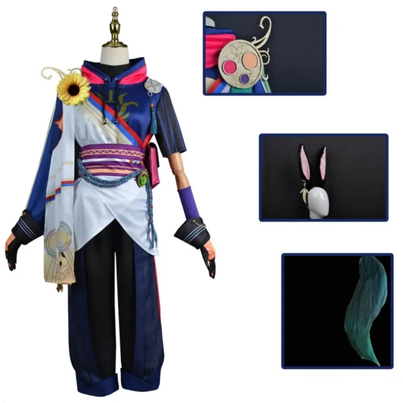 Game Genshin Impact Tighnari Cosplay Costume Anime animal ears set uniform Kostüm Halloween Karneval Outfits tighnari clothing