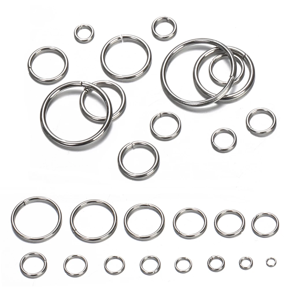 200pcs Open Jump Rings Stainless Steel Circle for Bracelet Necklace Earring Pendant Connectors Jewelry Making Components DIY