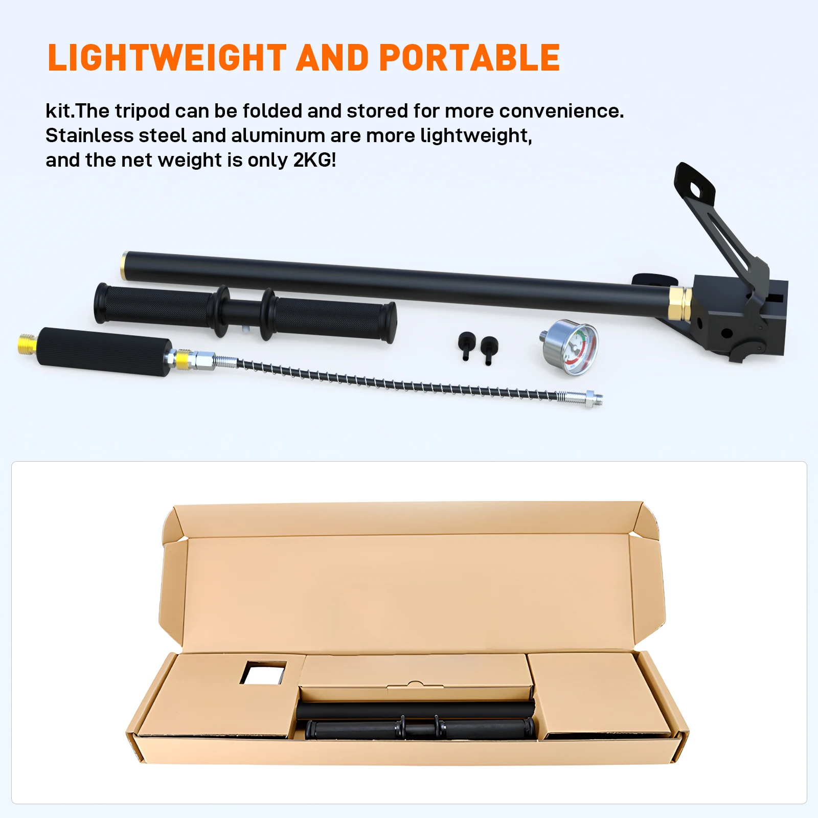 

3 Stage PCP Pump 30MPa 4500PSI WPressure Gauge Air Hand Stirrup Pump for Pistols, Rifles, Air Guns, Car Bicycle Hunt