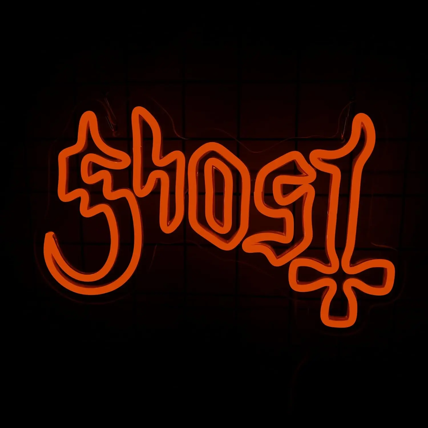 

Ghost Letter Neon Sign Led Lights Happy Halloween Room Decoration Home Party Bar Club Dimmable Art Signs USB Powered Wall Lamp