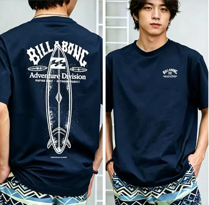 2026 New Men Billabong Adventure Division Graphic T Shirt Outdoor Surf Print Short Sleeve Crewneck Stree