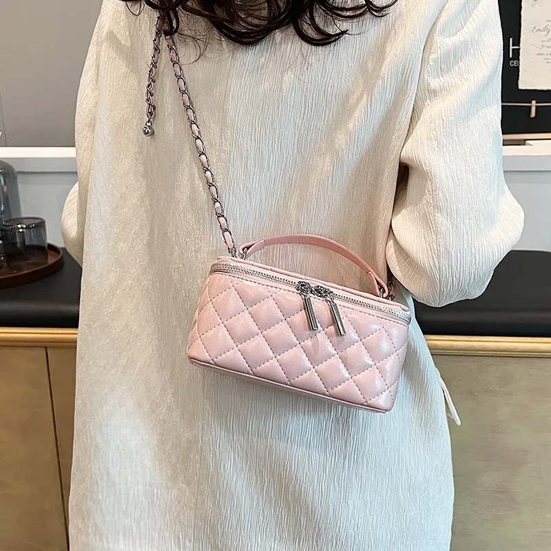 2024 New Fashion Crossbody Bags Women\'s Shoulder Bags Casual Simple Mobile Phone Bag Temperament Elegant Chains Square Handbags