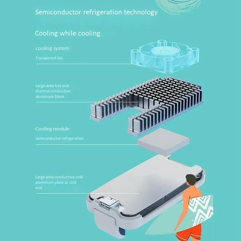 MEMO-Ventilateur de refroidissement pour téléphone portable DL03, refroidisseur de jeu à clip arrière, 3 vitesses réglables, dissipateur de chaleur frais pour IOS et Android