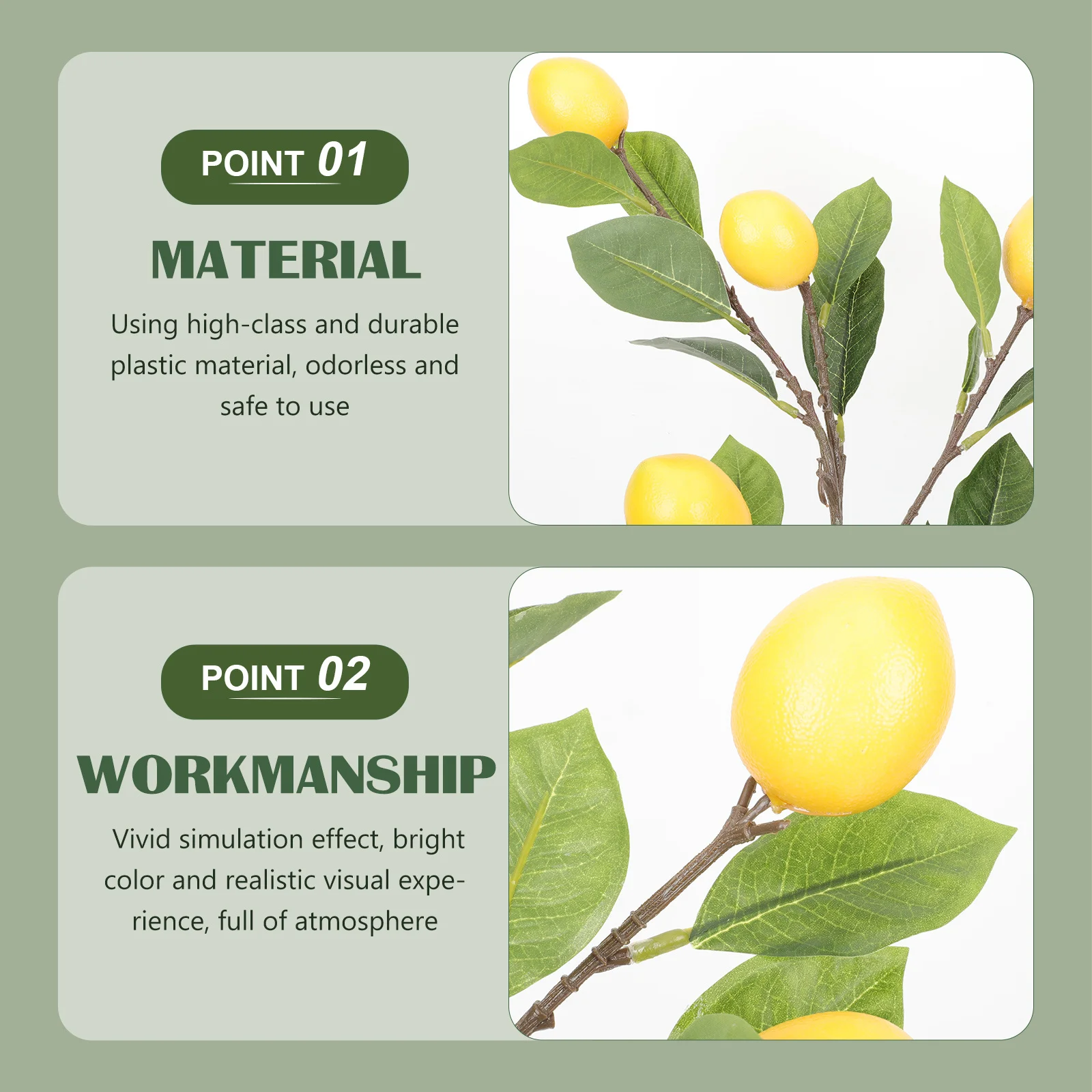 

Fake Lemon Vase Decoration Branch Plastic Cutting Realistic Flower Arrangement Home Kitchen Decor Lemon Branch
