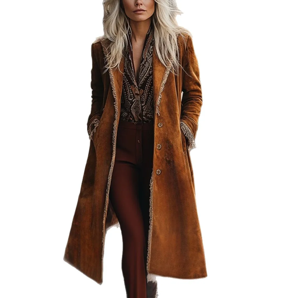 

Женский плащ в европейском и американском стиле в стиле ретро, осеннее и зимнее модное теплое пальто