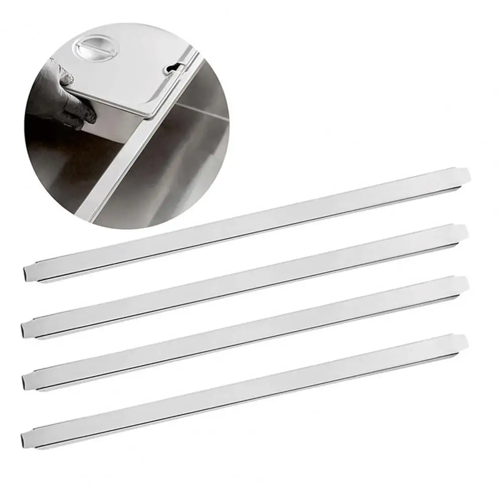 Full Size Pan Divider 4pcs Stainless Steel Table Adapter Bars Grade Food Pan Dividers Metal Food Prep for Restaurants