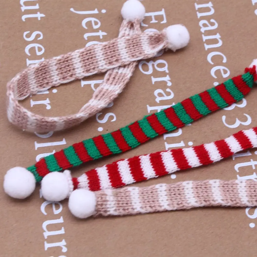 Cute Neck Scarf 1:12 Doll Clothes Cap Pretend Play Christmas Doll Scarf Soft Simulation Mini Xmas Dolls Hat Gifts