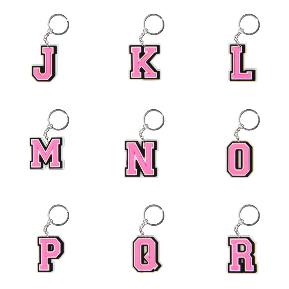 1pcs Mignon Dessin Animé Rose Porte-clés Garçons Bol A-Z Porte-clés Enfants Alphabet Clé EquiLetter Porte-clés Pour Les Cadeaux D'anniversaire