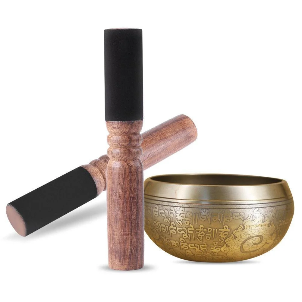 

Peach Wood Striker Wrapped Suede Singing Bowl Mallet Gong Mallet For Bowls Musical Instruments Parts Accessories Yoga