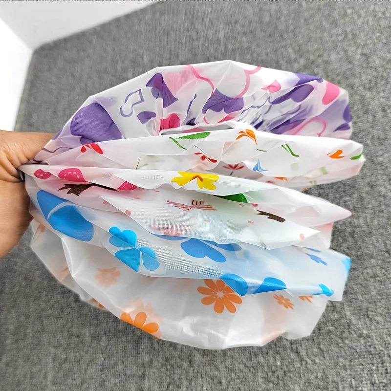 12pcs Waterproof Shower Caps - 100% Waterproof Thickened Single-Layer Head Cover for Women\'S Hair Protection