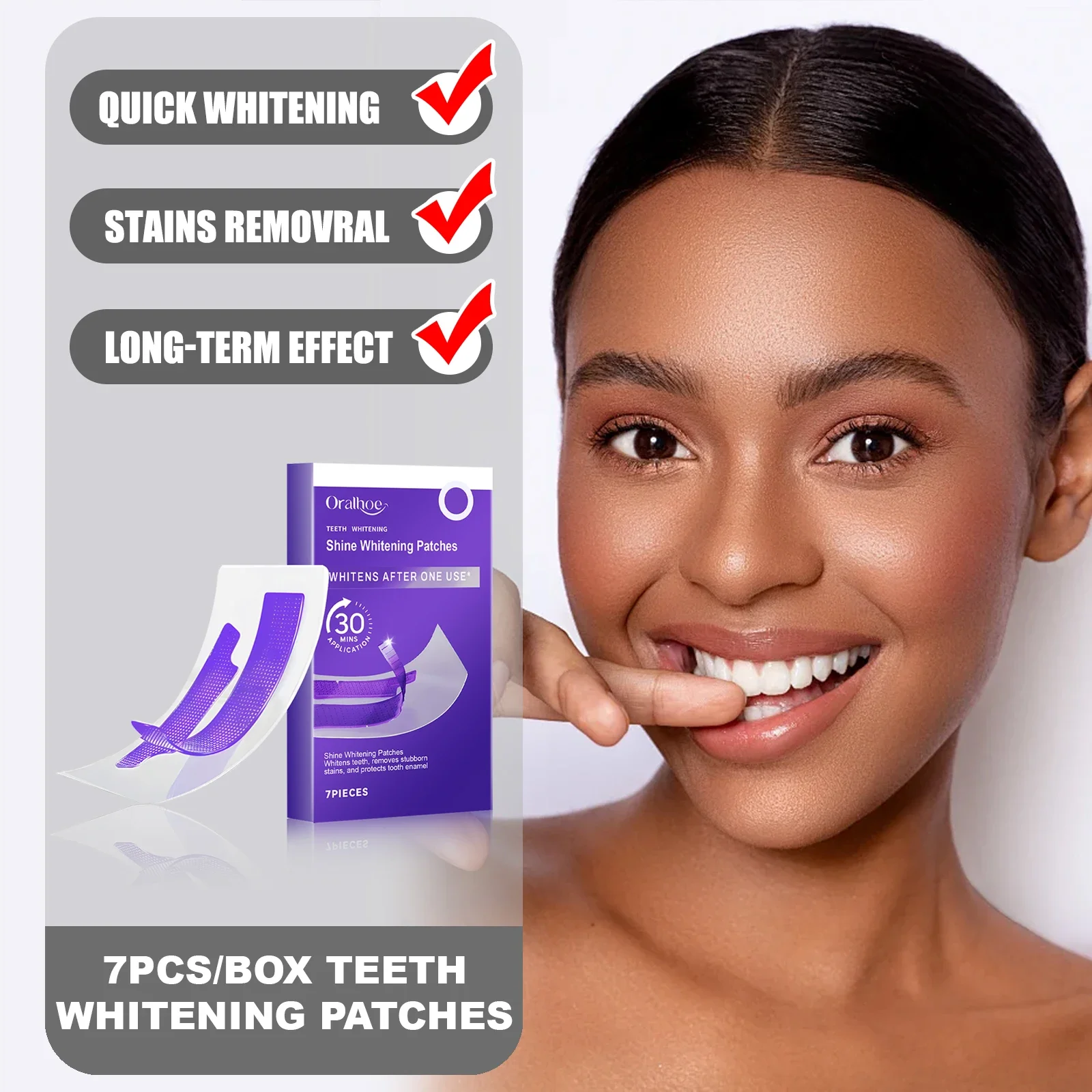 ORALHOE 7 Pieces Dental Cosmetic Patches Gentle Fresh Breath Daily Use for Bright Smile Oral Care Practical Solution