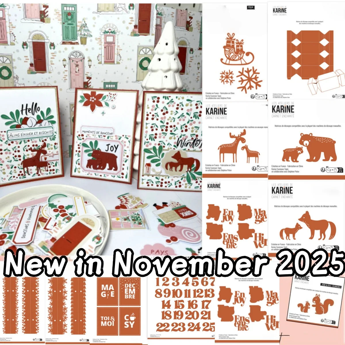 Christmas 2025 Sleigh Snowflakes Cracker Box Fir Tree Borders Bear Metal Cutting Dies for DIY Making Card Scrapbook Decoration