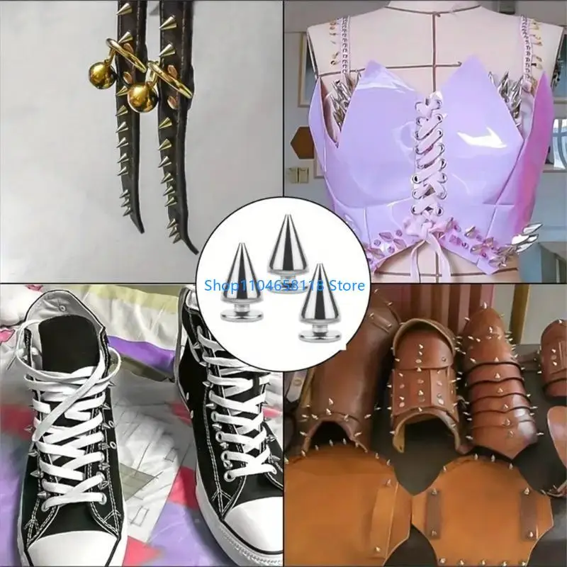 

Набор из 100 прочных металлических шипов с завинчивающимися шпильками для одежды и изделий из кожи в стиле панк.