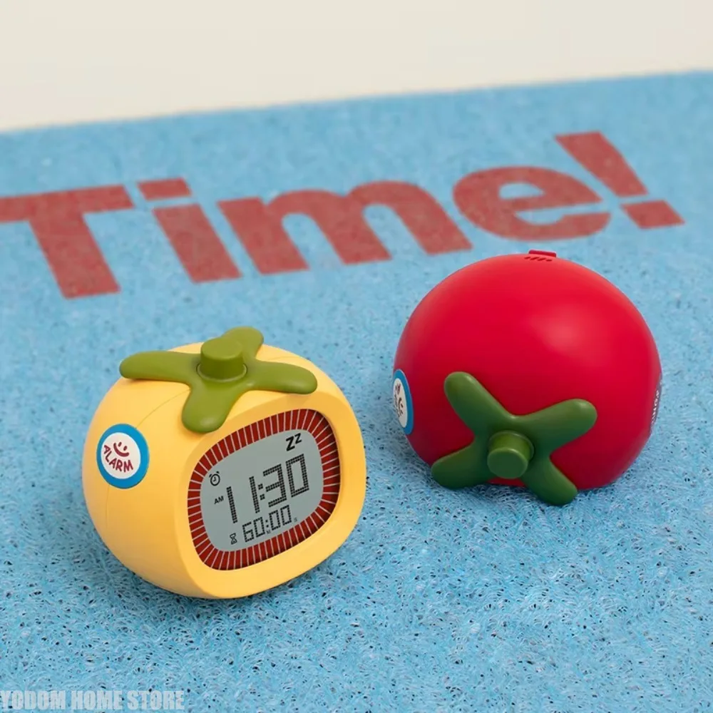 Tomato Alarm Timer Multifunctional Clock Student Desk and Bedside Table Decor Dormitory Wake-Up Aid Silent for Lazy Sleepers New
