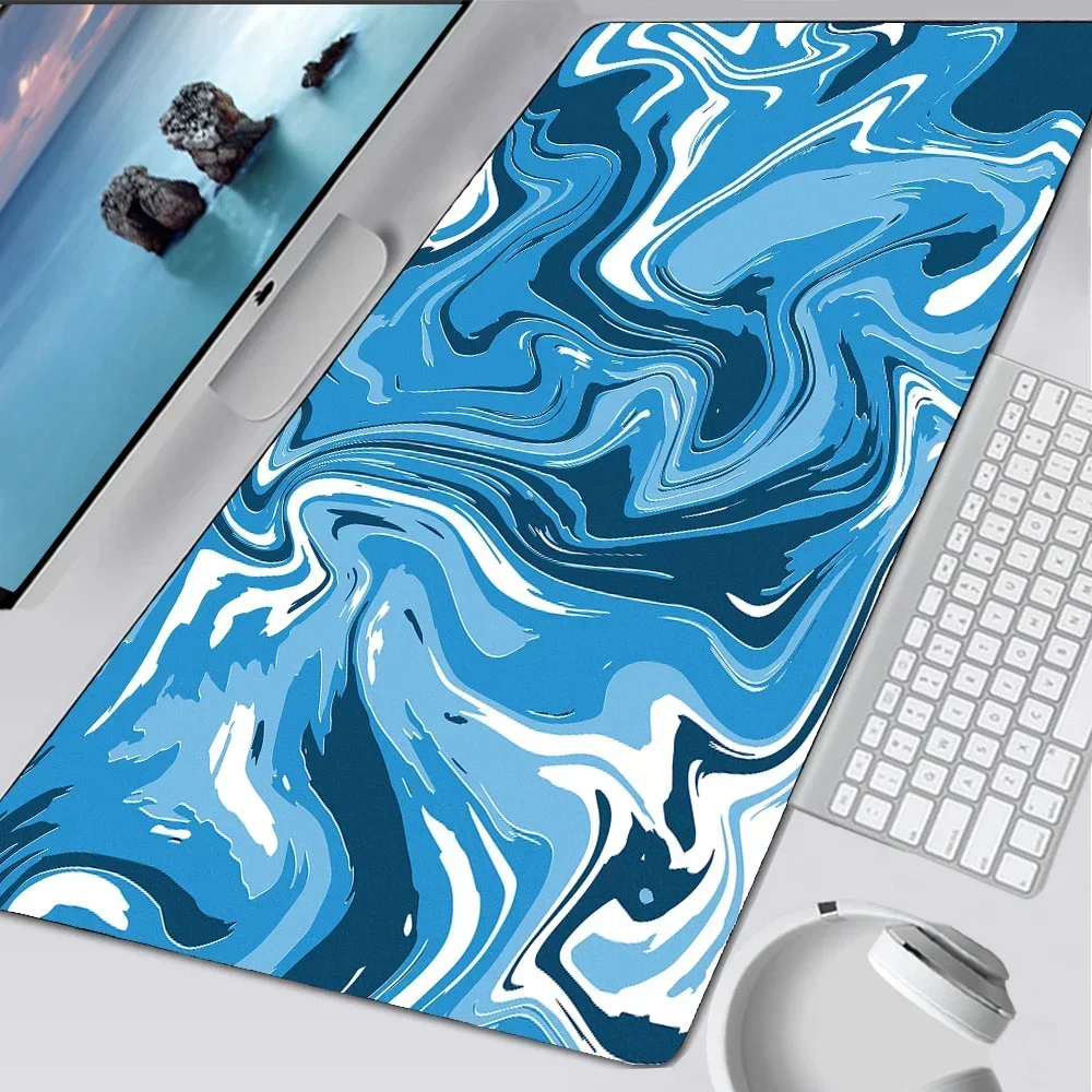 Strata Liquid Blue Gaming Mouse Pad Gamer Speed Company Large Desk Mat Computer Washable Keyboard Mouse Pad 90x40cm Gamer Office