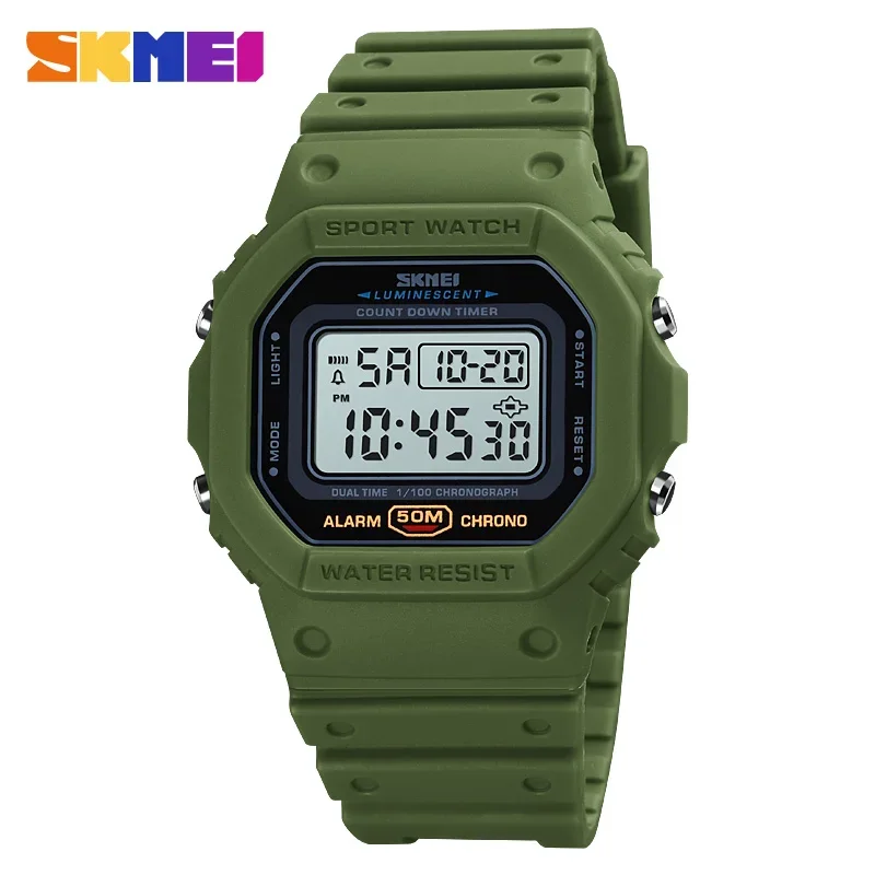 SKMEI 1628 relojes digitales de lujo para Hombre, relojes de pulsera electrónicos deportivos impermeables para Hombre, Reloj con luz trasera militar, Reloj 1988 para Hombre