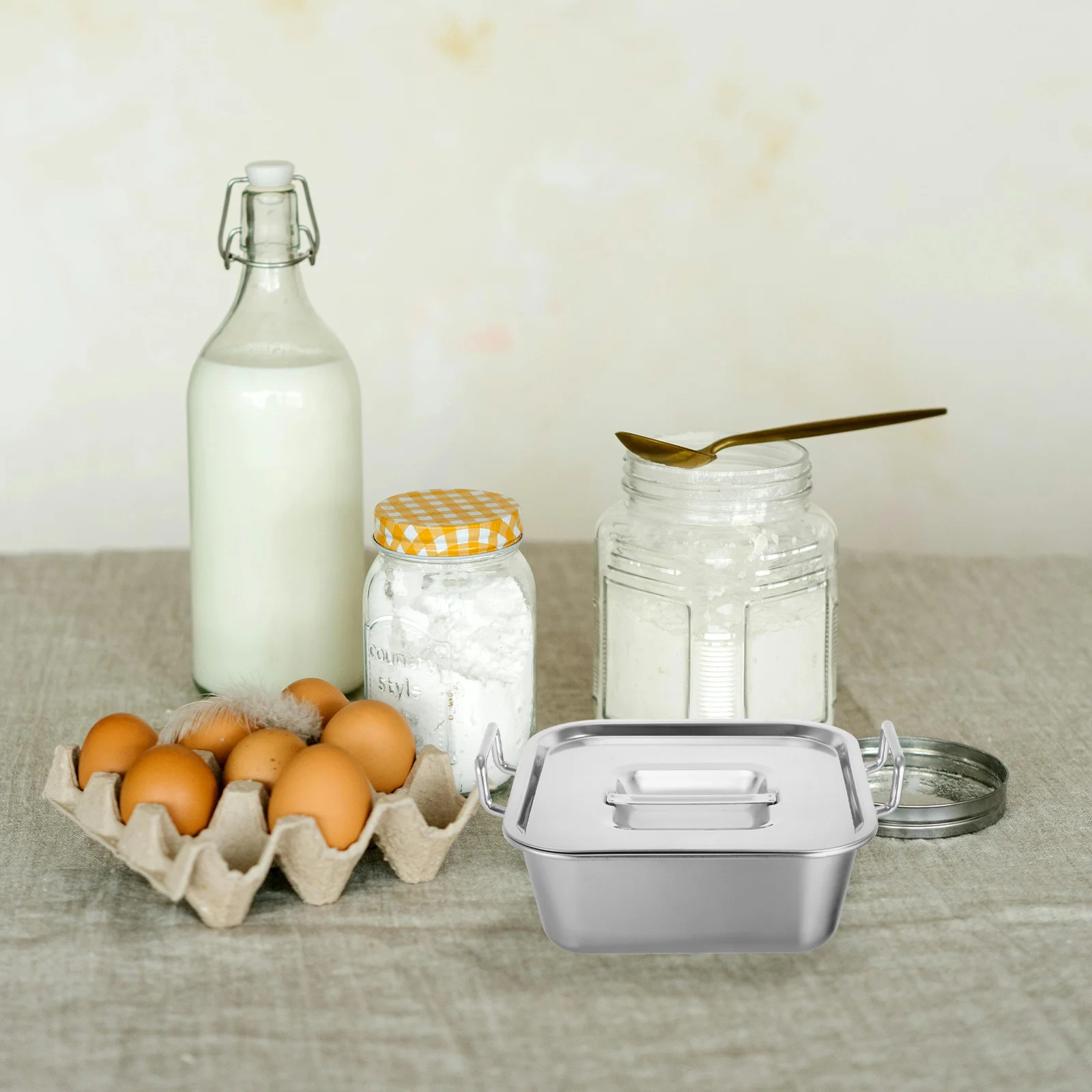 

Stainless Steel Square Tray with Dual Handles Flat Base Serving Fried Chicken French Fries Snack Party Buffet Small Serving Tray