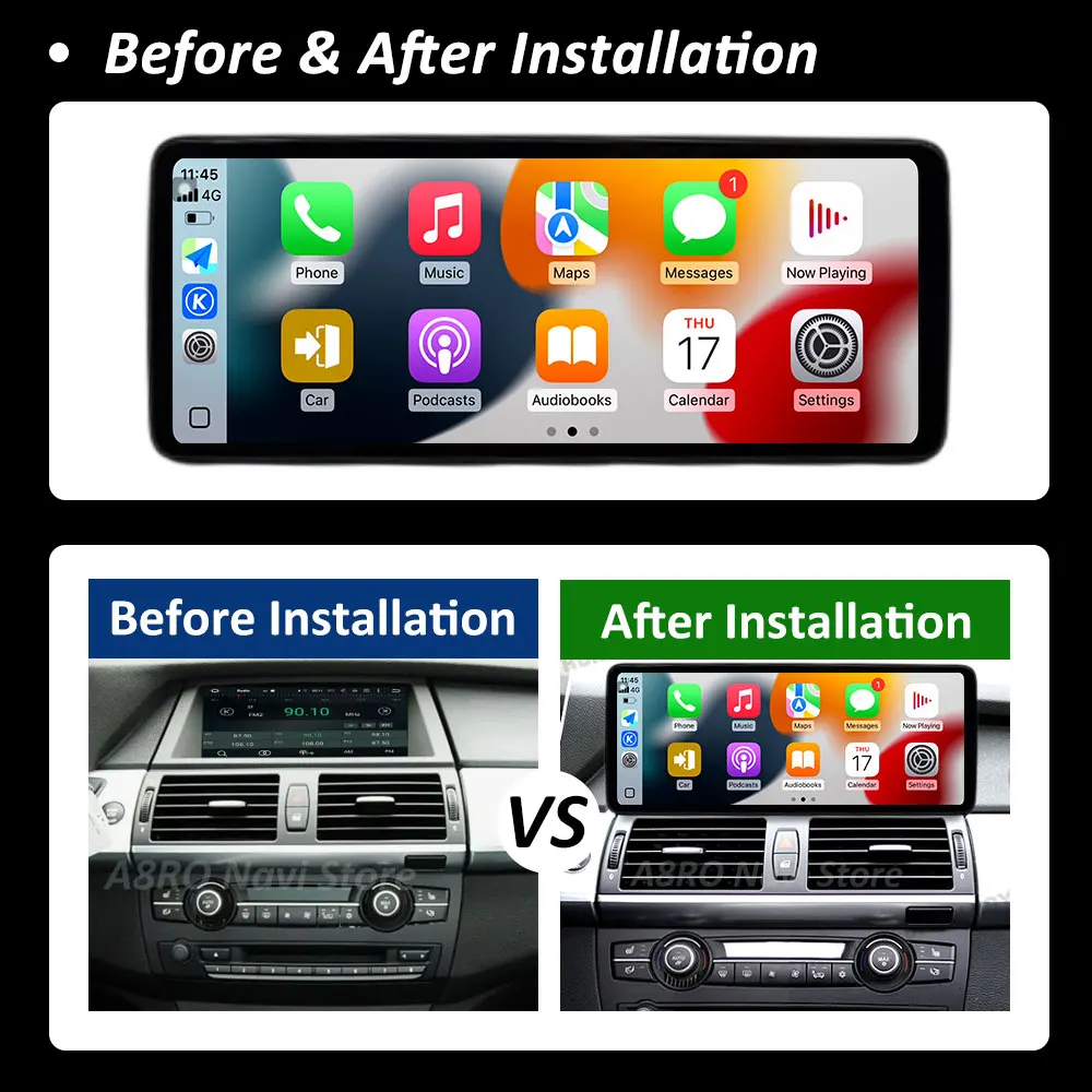 For BMW X5 E70 X6 E71 2008 2009 2010 2011 2012 2013 Wireless Carplayer QLED Touch Screen Bluetooth Head Unit Accessories WIFI 4G view 6