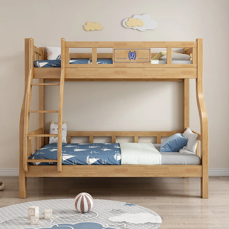 Nordic all-solid wood bunk bed, mother bed, children's bed, high and low bunk bed, popular modern simple bed, bunk bed