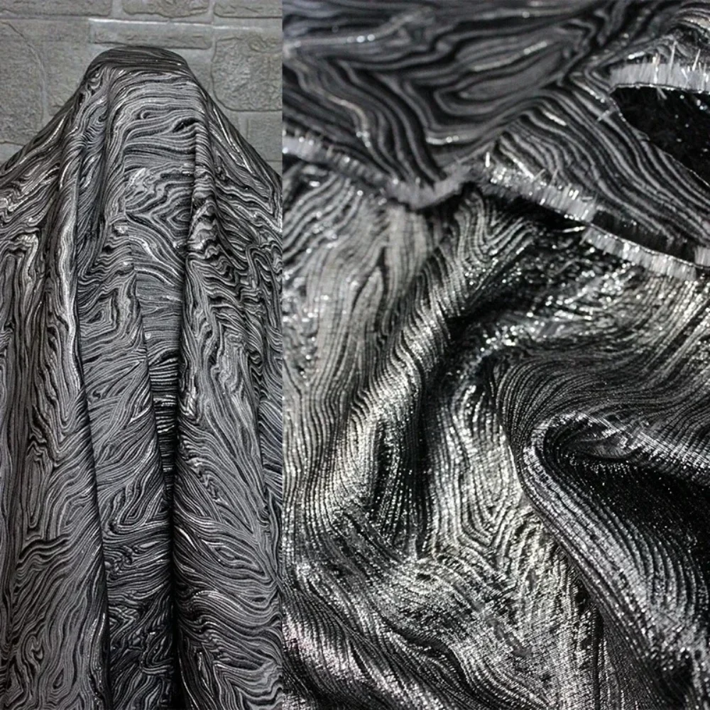 

Jacquard Shiny Fabric Clothing Designer Apparel Sewing Fabric Wholesale Cloth for By The Meter Diy Polyester Material