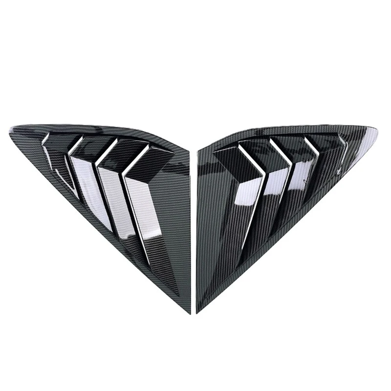 1 Pair Carbon Fiber Style Rear Quarter Window Louver Shutter Cover Trim ABS Fit for Honda Accord 2023 2024