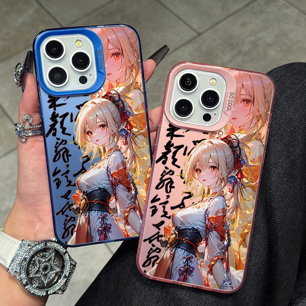 Game Genshin Yoimiya Phone Cases for Apple iPhone 16 15 14 Plus Case 11 12 13 Pro Max XR XS X 7 8 Shockproof Bumper Cover