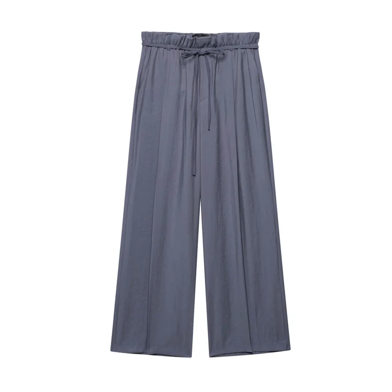 

Women's trousers New Summer 2025 Dark grey with belt drape trousers Casual and versatile Loose Fashion Personality