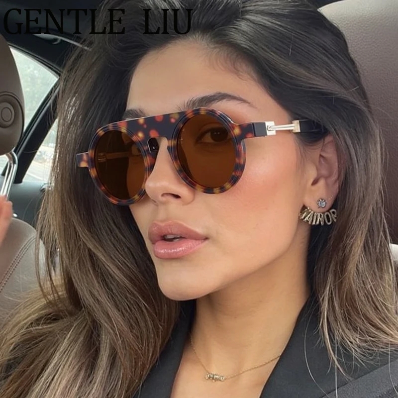 

Vintage Steampunk Round Sunglasses Women Men 2025 Luxury Brand Modern Retro Sun Glasses With UV400 Stylish Eyewear For Ladies