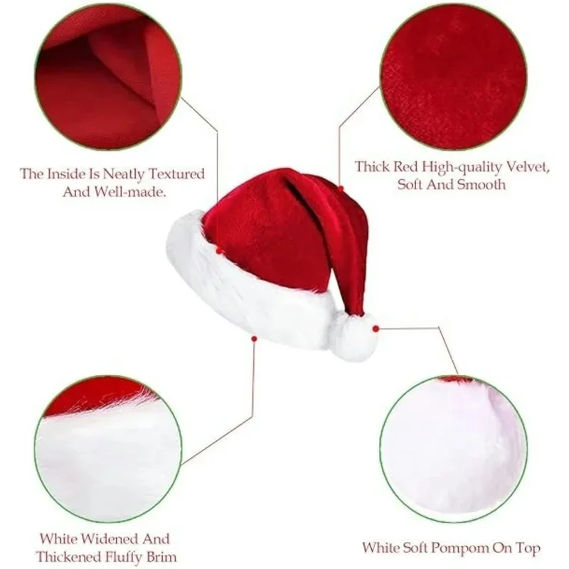 Santa Hats and Beard for Adults Christmas Costume Decorations Xmas Hats Santa Beard Mask Face Cover for Men Women on Christmas