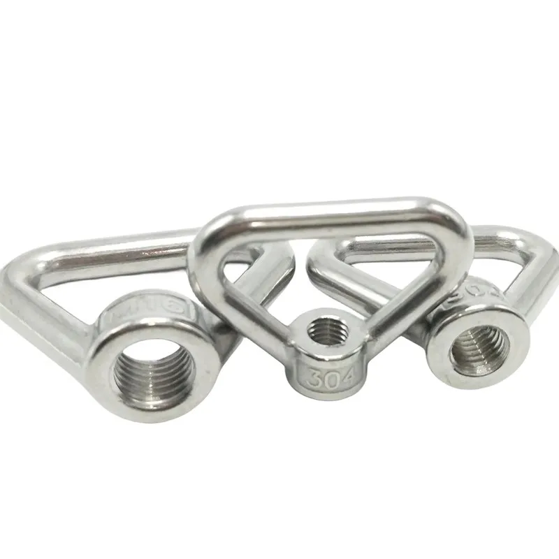 M8 M10 M12 M14 M16 304 Stainless Steel Triangle Lifting Eye Nut Trapezoid Thread Rings Fit For Handle Bolts