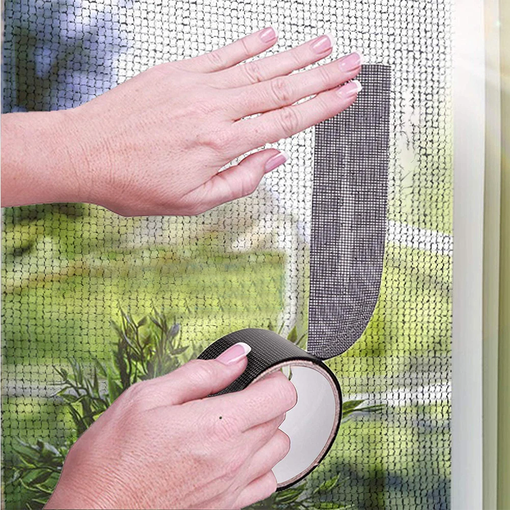 

Window Screen Repair Kit Door Window Patch Tape Strong Adhesive Long Lasting Fiberglass Covering Mesh Repair